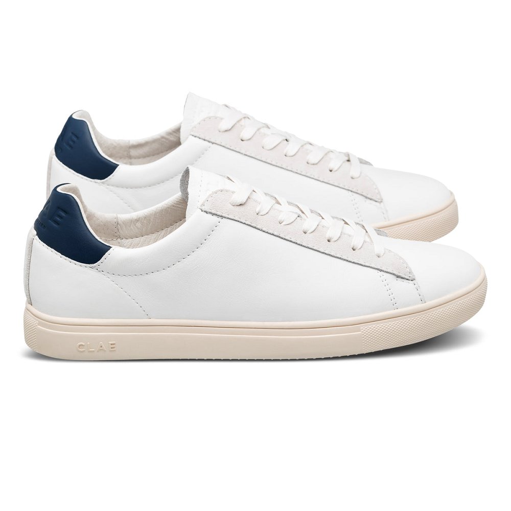 CLAE BRADLEY CALIFORNIA Shoes Mens USA913-H08 In White Leather Navy